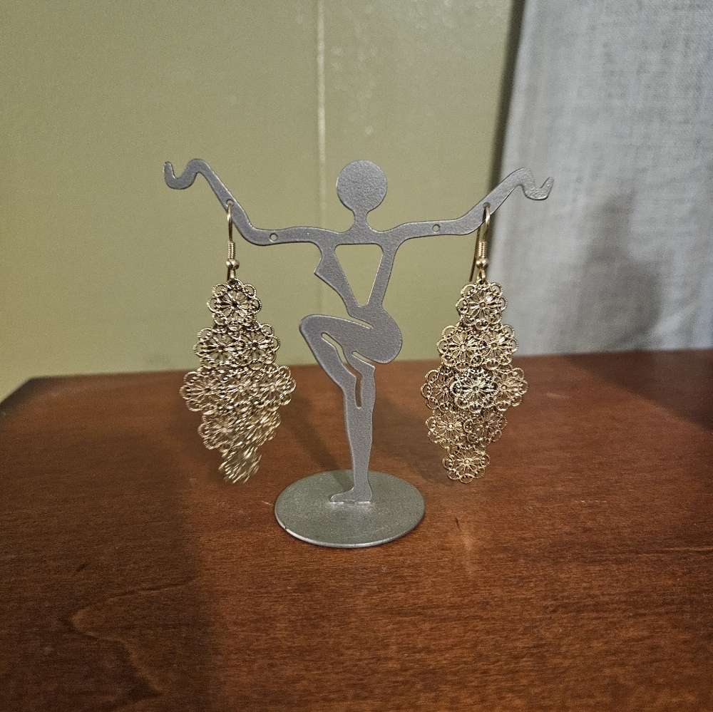 Gold tone drop earrings